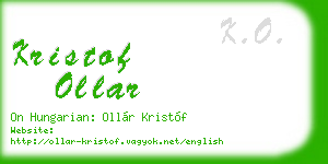 kristof ollar business card