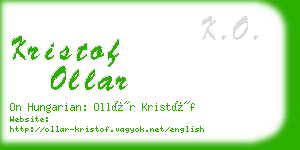 kristof ollar business card